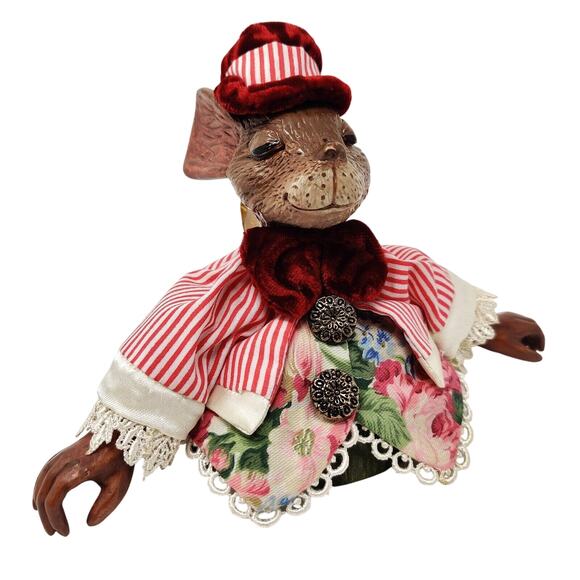 Wayne Kleski Katherines Collection Mouse Jar Glass Topper Country Rare Find - Picture 1 of 16